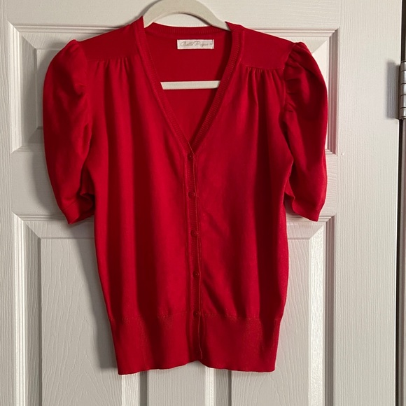 Amazon Belle Pogue Women's Red Cardigan Sweater S - Picture 1 of 6